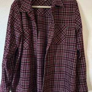 TNA Burgundy Checkered Casual Shirt